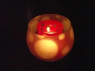 Świeczniki - Lampka TEALIGHT podgrzewacz świecznik KÓŁKO pomarańczowa - miniaturka - grafika 1