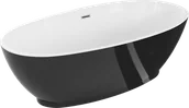 Wanny - Mexen Bilbao wanna wolnostojąca 180 x 90 cm, biała/czarna, przelew chrom - 51311809075-01 - miniaturka - grafika 1