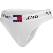 Majtki damskie - TOMMY HILFIGER STRINGI DAMSKIE MAJTKI 1P THONG BIAŁE r.S - miniaturka - grafika 1