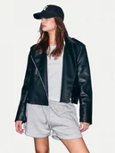 Kurtki damskie - Noisy May Kurtka z imitacji skóry Rocket 27032993 Czarny Regular Fit - miniaturka - grafika 1