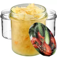Pojemniki kuchenne - Szklane słoiki Avila 350ml 100 szt. 82mm + wieczka "Warzywa" - miniaturka - grafika 1