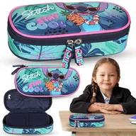 Piórniki - DISNEY Stitch ALOHA KOMOROWY piórnik szkolny, saszetka dla dziewczynki 5x20x9cm - miniaturka - grafika 1
