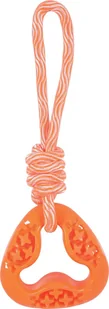 Zolux Zabawka TPR SAMBA trójkątna ze sznurem 26 cm kol. pomarańczowy - Zabawki dla psów - miniaturka - grafika 1