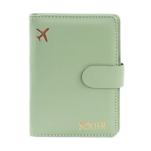 Organizer podróżny na dokumenty etui na paszport portfel Solier SW40 GREEN - Portfele - miniaturka - grafika 1