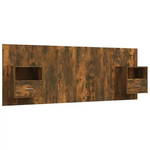 Lumarko Wezgłowie z szafkami, przydymiony dąb, materiał drewnopochodny - Inne meble do sypialni - miniaturka - grafika 3