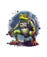 Pasmanteria - Naprasowanka żaba żabka kosmos kosmonauta 7 - miniaturka - grafika 1