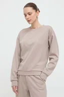 Bluzy damskie - Armani Exchange bluza damska kolor beżowy z aplikacją - miniaturka - grafika 1