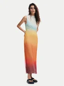 Sukienki - Desigual Sukienka codzienna 24WWVKXZ Kolorowy Regular Fit - miniaturka - grafika 1