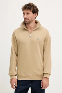 Lacoste sweter bawełniany kolor beżowy z półgolfem SH1927 - Swetry męskie - miniaturka - grafika 1