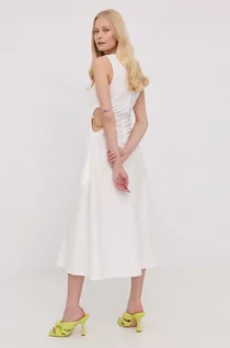 Sukienki - Patrizia Pepe sukienka kolor biały midi rozkloszowana - grafika 1