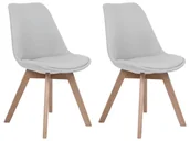 Krzesła - Beliani Zestaw do jadalni 2 krzesła jasnoszare DAKOTA II - miniaturka - grafika 1