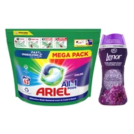 Środki do prania - Kapsułki do prania ARIEL All-in-1 Color 63 szt + Perełki zapachowe LENOR Amethyst 210 g - miniaturka - grafika 1