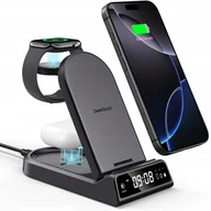 Ładowarki do telefonów - SwanScout 4w1 Bezprzewodowa Stacja Ładująca do iPhone, Apple Watch, AirPods - miniaturka - grafika 1