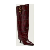 Kozaki damskie - Kurt Geiger Skórzane kozaki na słupku FOLD OVER - miniaturka - grafika 1