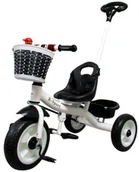 Rowerki trójkołowe - Rowerek Trójkołowy T8 biały z rączką Koła EVA Pchacz - miniaturka - grafika 1