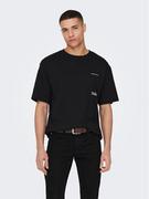 Koszulki męskie - Only & Sons T-Shirt 22025268 Czarny Relaxed Fit - miniaturka - grafika 1