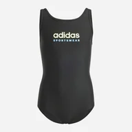Stroje kąpielowe dla dziewczynek - Strój kąpielowy jednoczęściowy dziecięcy dla dziewczynki Adidas Spw Ubsuit Kids IT9619 128 Czarny (4067887716260) - miniaturka - grafika 1