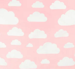 Prześcieradło do łóżeczka bawełniane chmurki pink - Prześcieradła dla dzieci - miniaturka - grafika 1