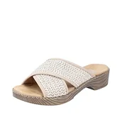 Klapki i japonki damskie - Rieker klapki damskie 62288, beżowy, 36 EU - miniaturka - grafika 1