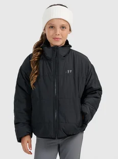 4F Dwustronna kurtka puchowa z wypełnieniem syntetycznym dziewczęca - czarny 122 (6-7 lat) - Kurtki i płaszcze dla dziewczynek 4F Dwustronna kurtka puchowa z wypełnieniem syntetycznym dziewczęca - czarny 122 (6-7 lat) - Kurtki i płaszcze dla dziewczynek - miniaturka - grafika 1