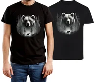Koszulki męskie - Koszulka na Prezent Niedźwiedź Miś dla Męża Taty Natura Czarna R-S a785 - miniaturka - grafika 1