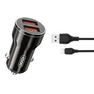 Ładowarki samochodowe - Ładowarka samochodowa XO CC48 2.4A Czarny - miniaturka - grafika 1