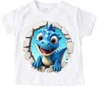 Koszulki dla dziewczynek - Koszulka z dinozaurem na Dzień Dinozaura - dinozaur56 - miniaturka - grafika 1