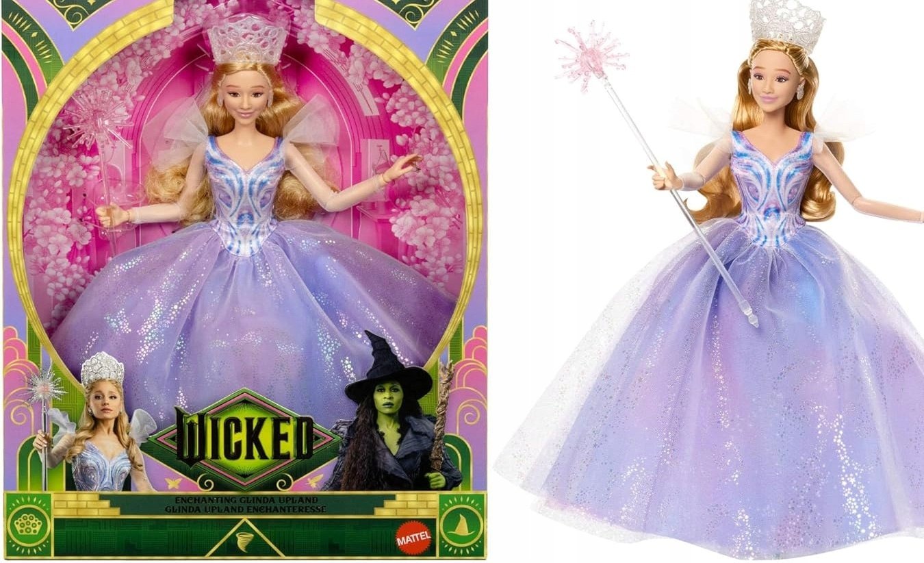 Lalka Kolekcjonerska Glinda Wicked 30 CM W Sukni Z Różdżką I Tiarą