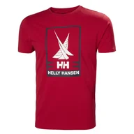 Koszulki męskie - Męska Koszulka z krótkim rękawem HELLY HANSEN SHORELINE T-SHIRT 2.0 34222_163 – Czerwony - miniaturka - grafika 1