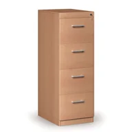 Szafy biurowe - B2B Partner Drewniana szafa kartotekowa, 4 szuflady, buk kart 4x4 buk - miniaturka - grafika 1