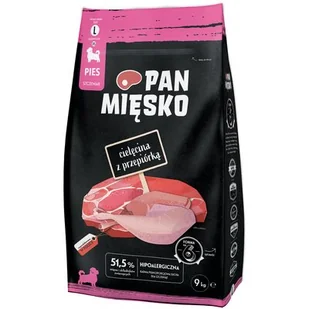 Pan Mięsko dla Szczeniąt Cielęcina z Przepiórką L 9kg - Sucha karma dla psów - miniaturka - grafika 1