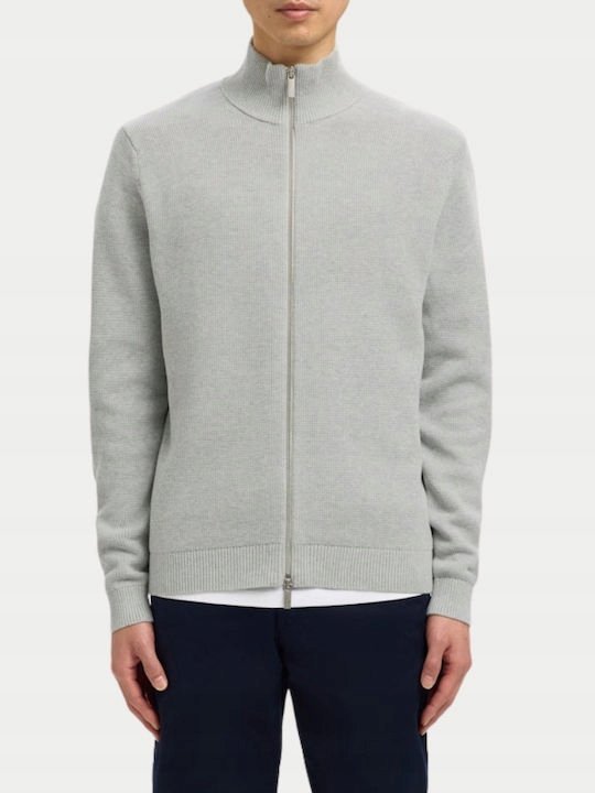 SELECTED HOMME SZARY SWETER MĘSKI ZAMEK PÓŁGOLF M 22FA