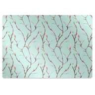 Podnóżki, podpórki, podkładki - Mata na podłogę pod krzesło Gałęzie i pączkami 120x90 cm - miniaturka - grafika 1