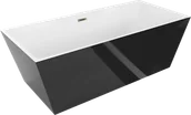 Wanny - Mexen Lita wanna wolnostojąca 170 x 75 cm, biała/czarna, przelew złoty - 52121707575-50 - miniaturka - grafika 1