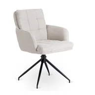 Krzesła - Krzesło Obrotowe Kubełkowe Tapicerowane Do Jadalni Sztruks Szary AKITA - miniaturka - grafika 1