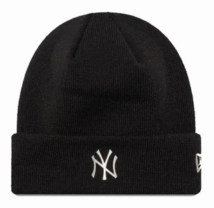 Czapka Beanie zimowa NEW ERA NY Yankees Metallic Pin czarna - Czapki damskie - miniaturka - grafika 1