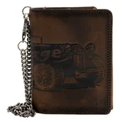Portfele - skórzany portfel męski N4C-VIN-C brązowy RFID z łańcuchem - miniaturka - grafika 1