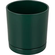 Donice - Ceramik Doniczka ceramiczna z podstawką Vienna śr.15cm zielona - miniaturka - grafika 1