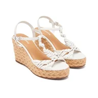 Espadryle damskie - GIOSEPPO CASTINE Sandały na koturnie espadryle damskie, białe, 36 EU, biała, 36 EU - miniaturka - grafika 1