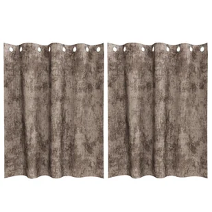 vidaXL Zasłony z weluru 2 szt. z oczkami Cappuccino 140x140 cm - Zasłony - miniaturka - grafika 1