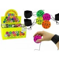 Piłki dla dzieci - Piłka na gumce 6 cm stópki 4 kolory MIX Leantoys - miniaturka - grafika 1