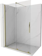 Ścianki i drzwi prysznicowe - Mexen Velar drzwi prysznicowe rozsuwane Walk-in 130 cm, transparent, złote - 871-130-000-03-50 - miniaturka - grafika 1