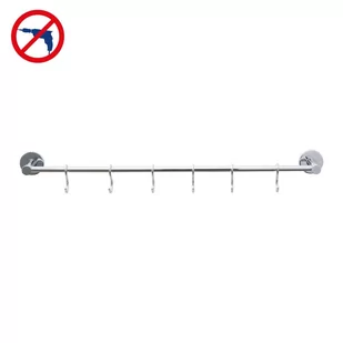 tesa TESA roztwór listwie kuchennej Loxx (chromowany, w zestawie, wysoka siła przytrzymująca, w kształcie 6 haków (S), 43 MM X 535 MM X 45 MM) - Półki łazienkowe - miniaturka - grafika 1