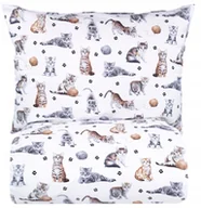 Pościel dla dzieci - Pościel kotki koteczki koty łapki 140x200 biała bawełniana dla dziecka - miniaturka - grafika 1