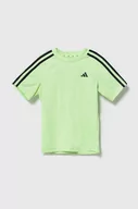 Koszulki dla chłopców - adidas t-shirt dziecięcy kolor zielony z aplikacją - miniaturka - grafika 1