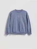 Bluzy dla chłopców - Reserved - Bawełniana bluza oversize - niebieski - miniaturka - grafika 1