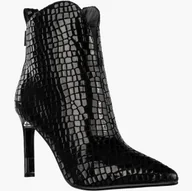 Botki damskie - Botki Damskie Skórzane Buty Ocieplane Na Szpilce Zimowe Czarne D&A CR52-705 Czarny 36 - miniaturka - grafika 1