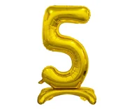 Balony i akcesoria - Godan Balon foliowy cyfra 5 złota - 74 cm BC-ASZ5 - miniaturka - grafika 1