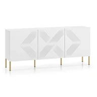 Komody - Komoda trzydrzwiowa CLEARING 02 Biały Nogi złote - miniaturka - grafika 1
