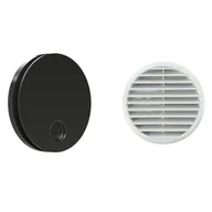 Akcesoria do urządzeń czyszczących - Aspirator ścienny z zasysaniem osiowym serii "Ario" ze specjalną membraną Mylar Anti-Return Outdoor Air - 100% MADE IN ITALY (Średnica 120 - Czarny + Siatka ścienna) - miniaturka - grafika 1